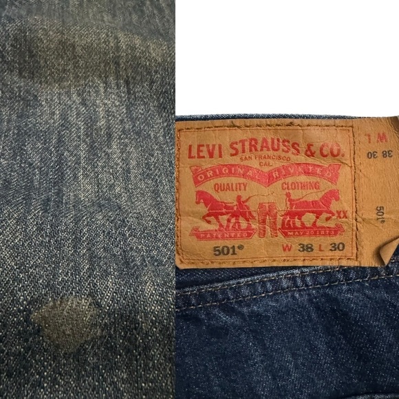 Levi's 501 Original Fit Rigid Denim Straight Leg Retro Blue Jeans 38 - Picture 3 of 16